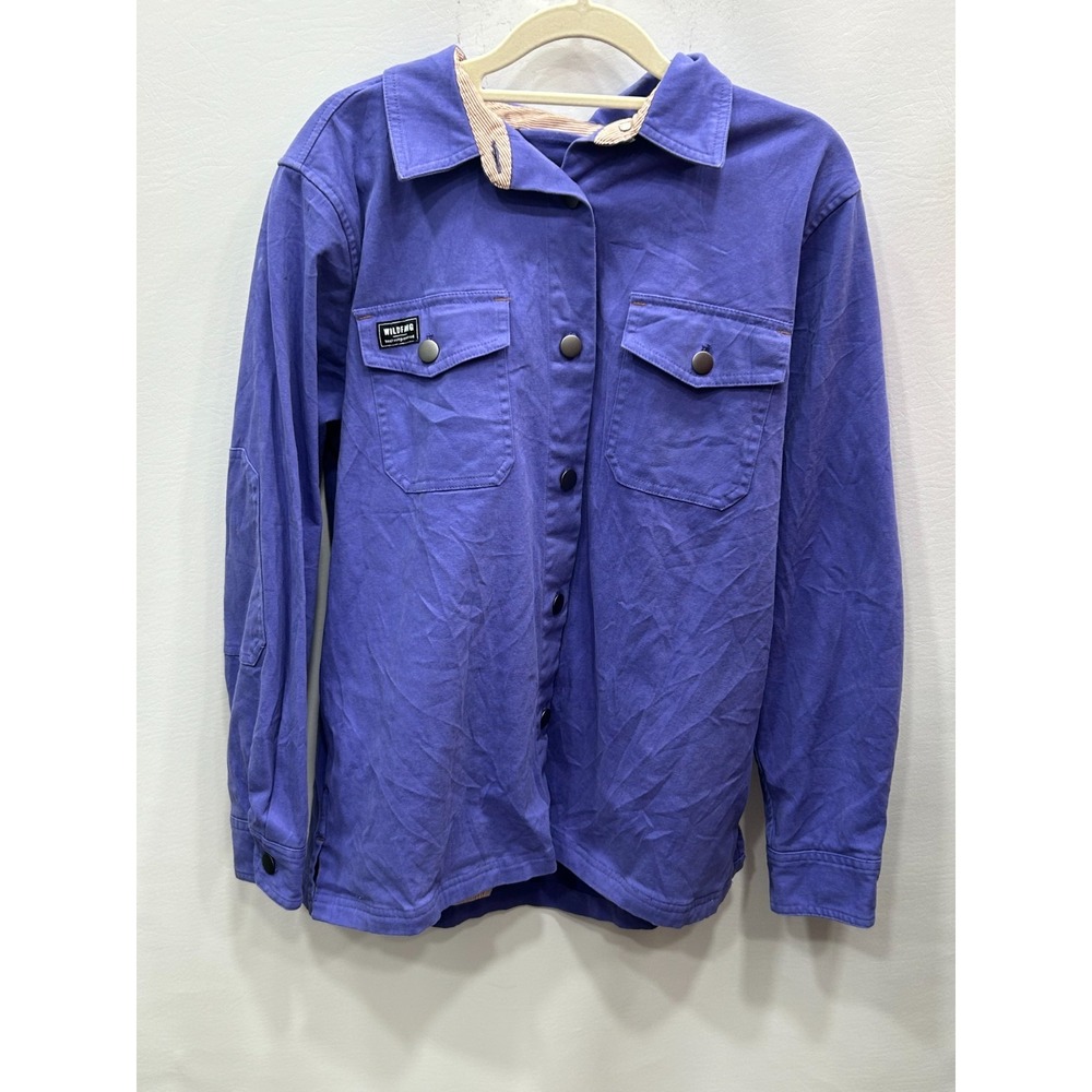 Wildfang The Essential Shacket Womens M Purple Blue Cotton Workwear Utility